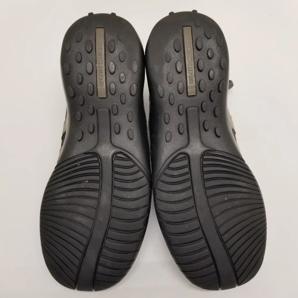 Sketchers Critics 60043 Mens Size 12 Gray Leather Sneakers Lace Up Drivi…